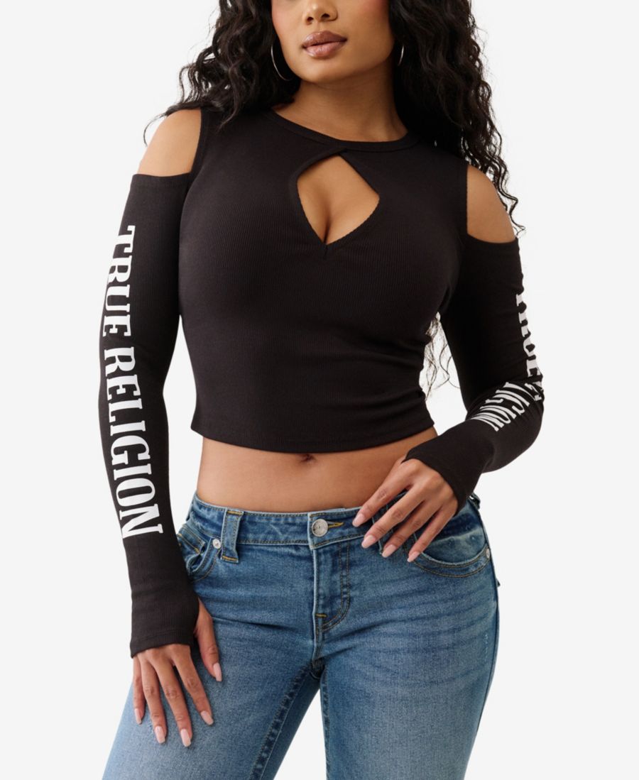 Женская фирменная ребристая блузка с вырезами True Religion, Jet Black
Женская фирменная ребристая блузка с вырезами True Religion, Jet Black