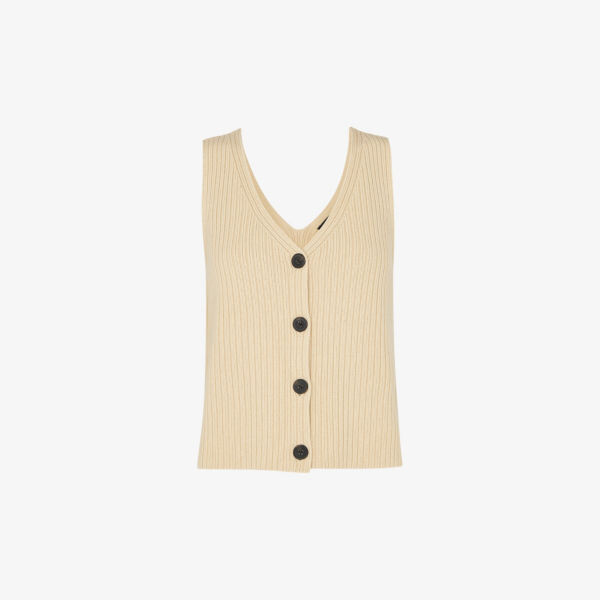 Майка из эластичного хлопка с V-образным вырезом, застегивающаяся на пуговицы спереди Whistles, желтый
Майка из эластичного хлопка с V-образным вырезом, застегивающаяся на пуговицы спереди Whistles, желтый