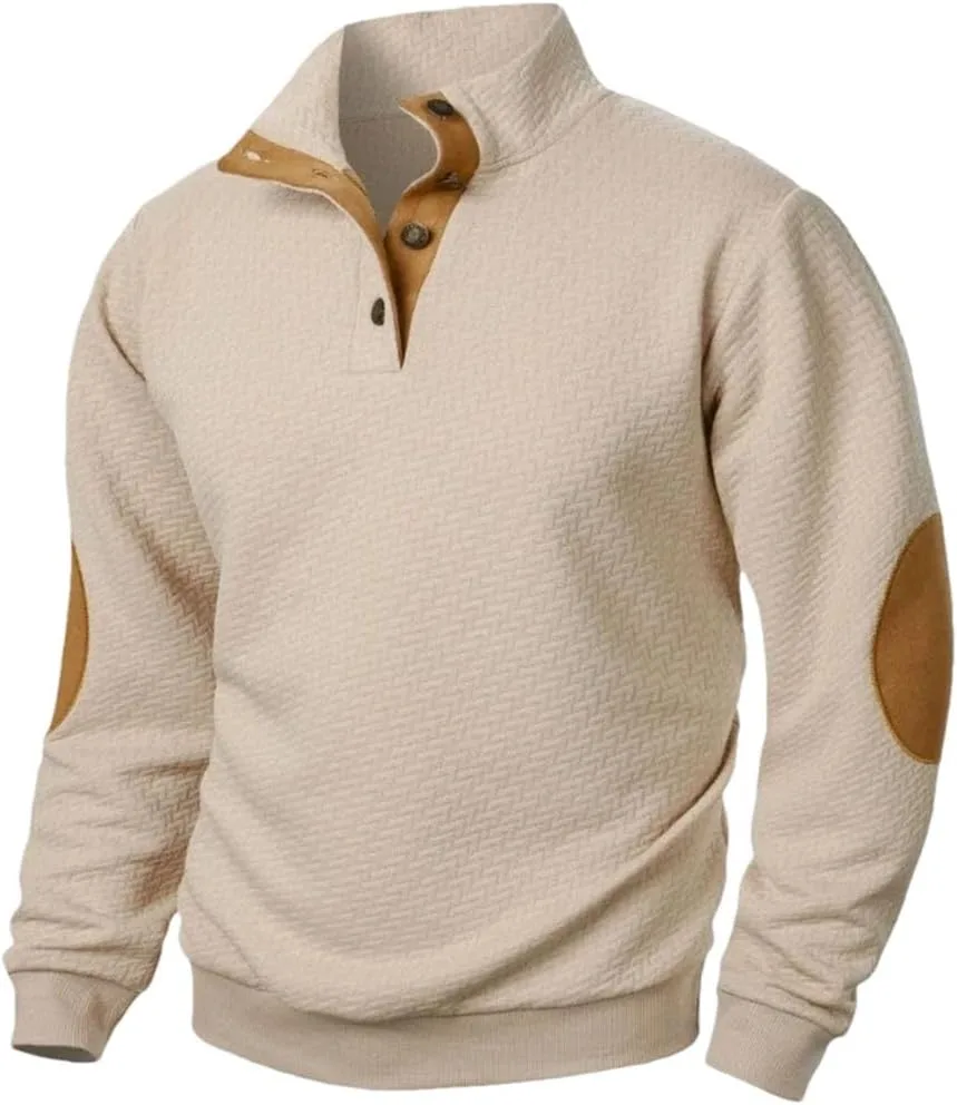 Мужской повседневный свитшот с пэчворком, длинный рукав, стойка, на пуговицах
Мужской повседневный свитшот с пэчворком, длинный рукав, стойка, на пуговицах