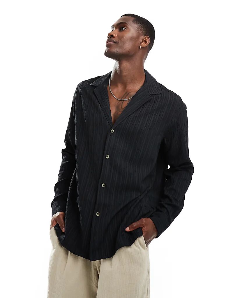 Свободная рубашка revere черного цвета ASOS DESIGN
Свободная рубашка revere черного цвета ASOS DESIGN