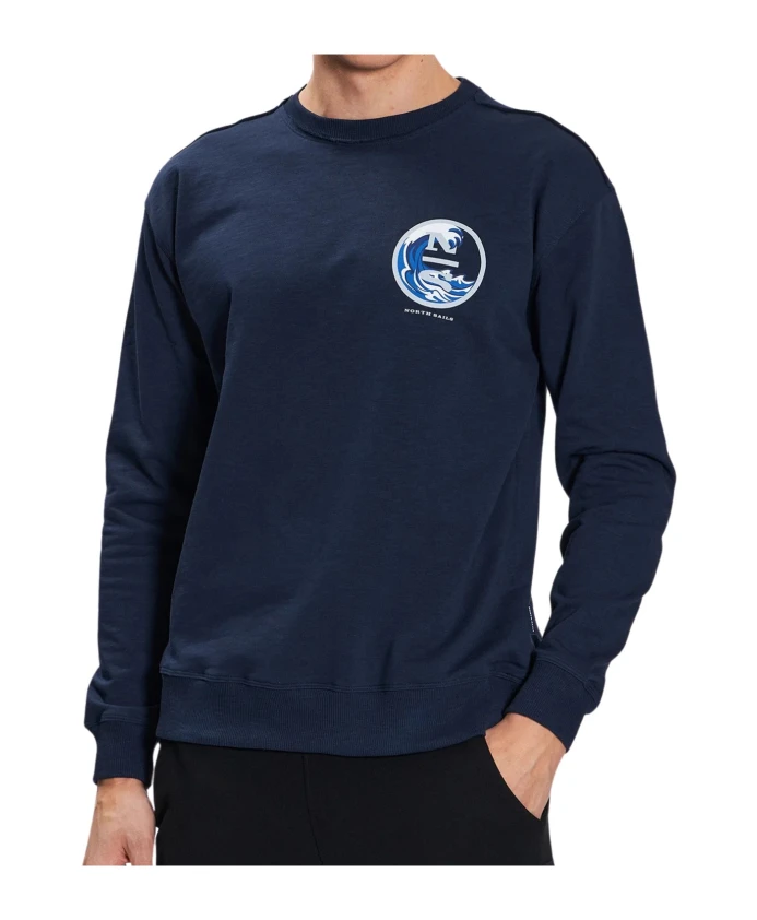 Свитшот с круглым вырезом из органического хлопка, синий с графическим принтом. North Sails, синий
Свитшот с круглым вырезом из органического хлопка, синий с графическим принтом. North Sails, синий