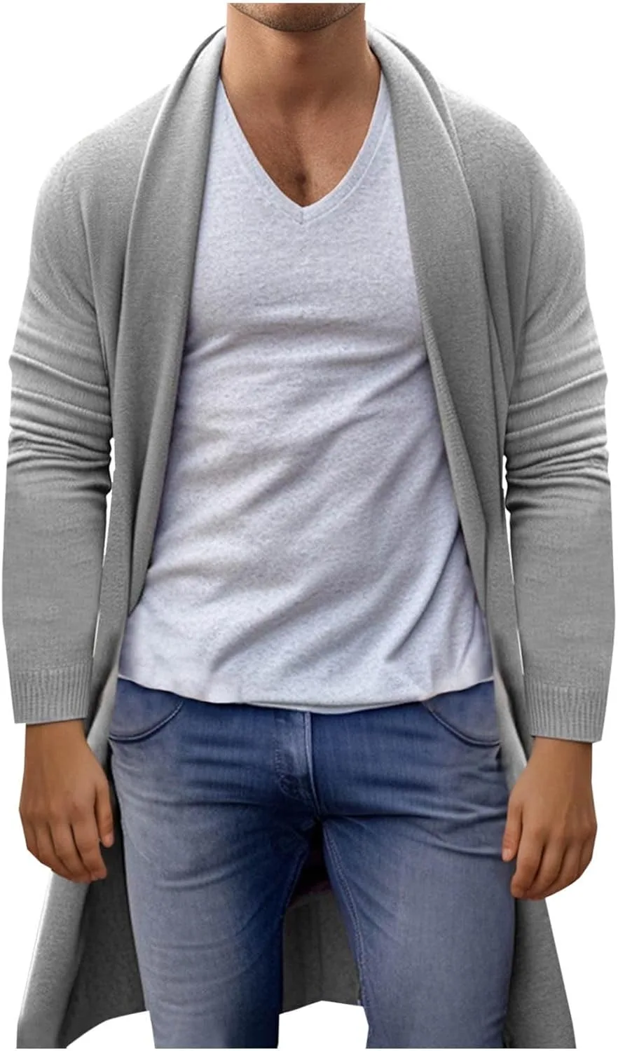 Кардиган мужской длинный с воротником-шалью
Кардиган мужской длинный с воротником-шалью