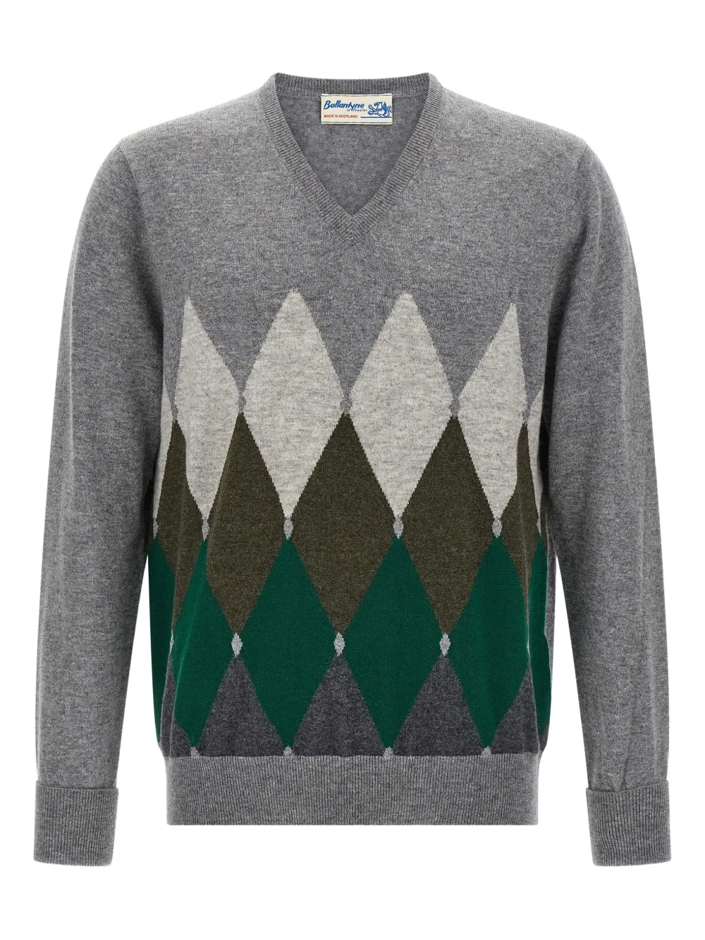 Кашемировый свитер с V-образным вырезом и узором «ромбы» Ballantyne, серый
Кашемировый свитер с V-образным вырезом и узором «ромбы» Ballantyne, серый