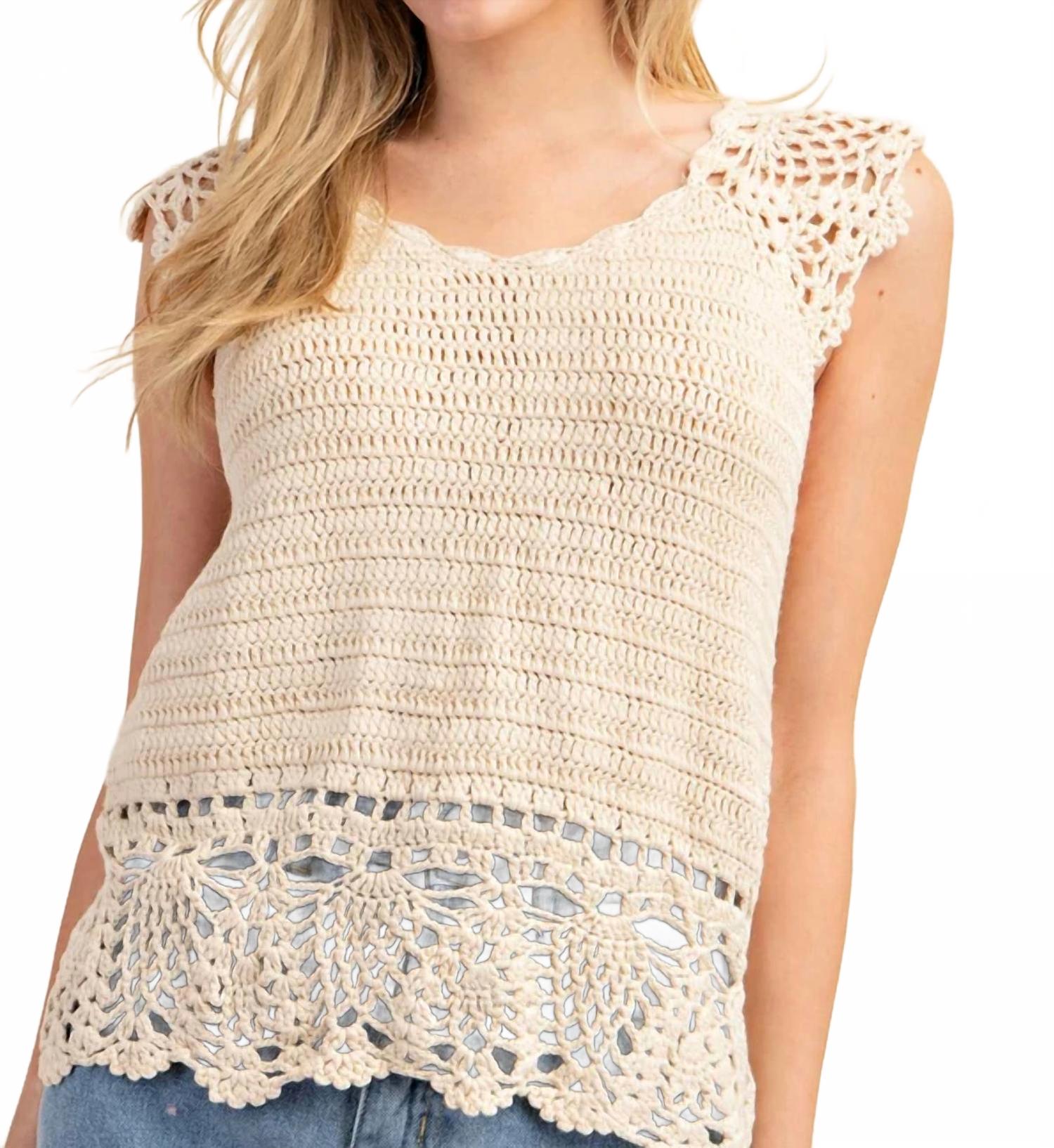 Топ в стиле прибрежной ковбойши натурального цвета KORI 
Топ в стиле прибрежной ковбойши натурального цвета KORI