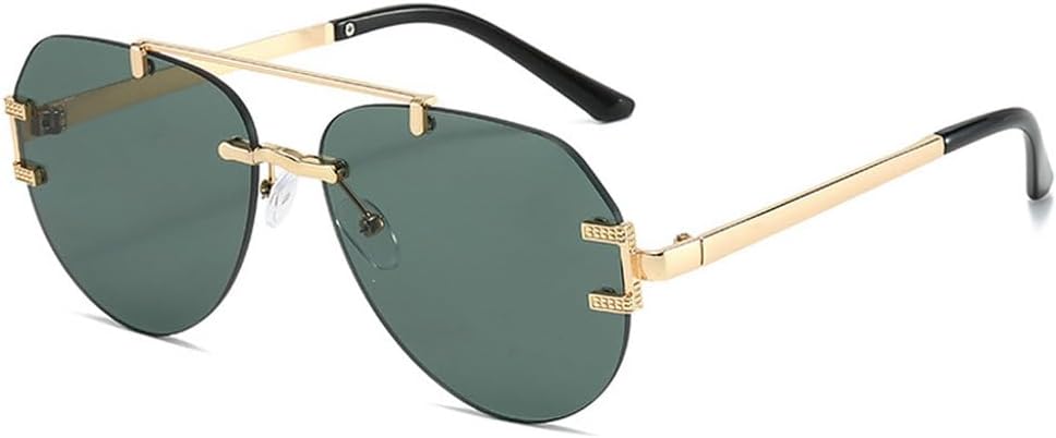 Модные солнцезащитные очки без оправы для женщин и мужчин, винтажные, роскошные, металлические, для женщин, для активного отдыха на природе, вождения, защита от УФ-излучения UV400 TKKTLLT, Gold Green
Модные солнцезащитные очки без оправы для женщин и мужчин, винтажные, роскошные, металлические, для женщин, для активного отдыха на природе, вождения, защита от УФ-излучения UV400 TKKTLLT, Gold Green