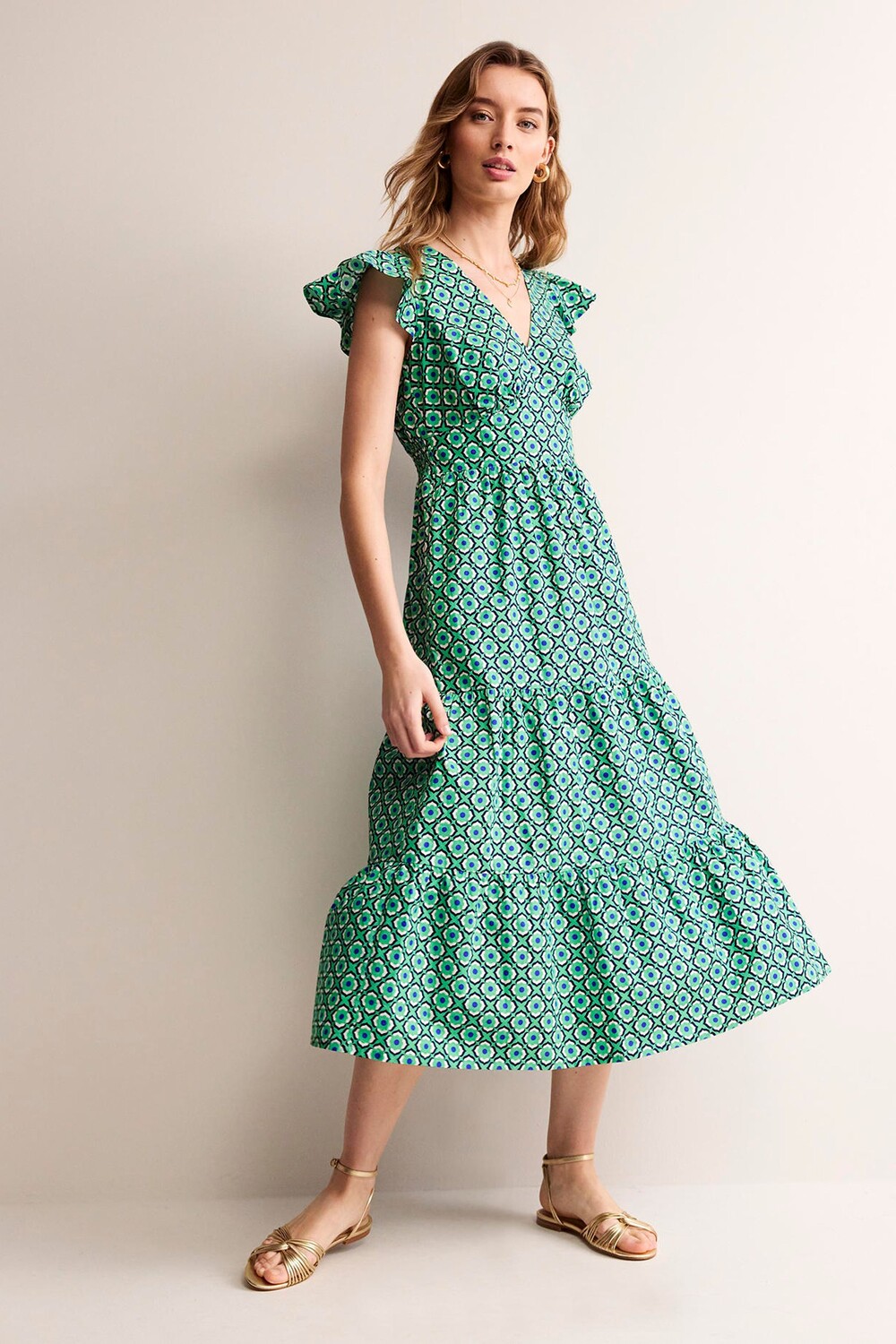 Хлопковое платье миди майское Boden, зеленый
Хлопковое платье миди майское Boden, зеленый