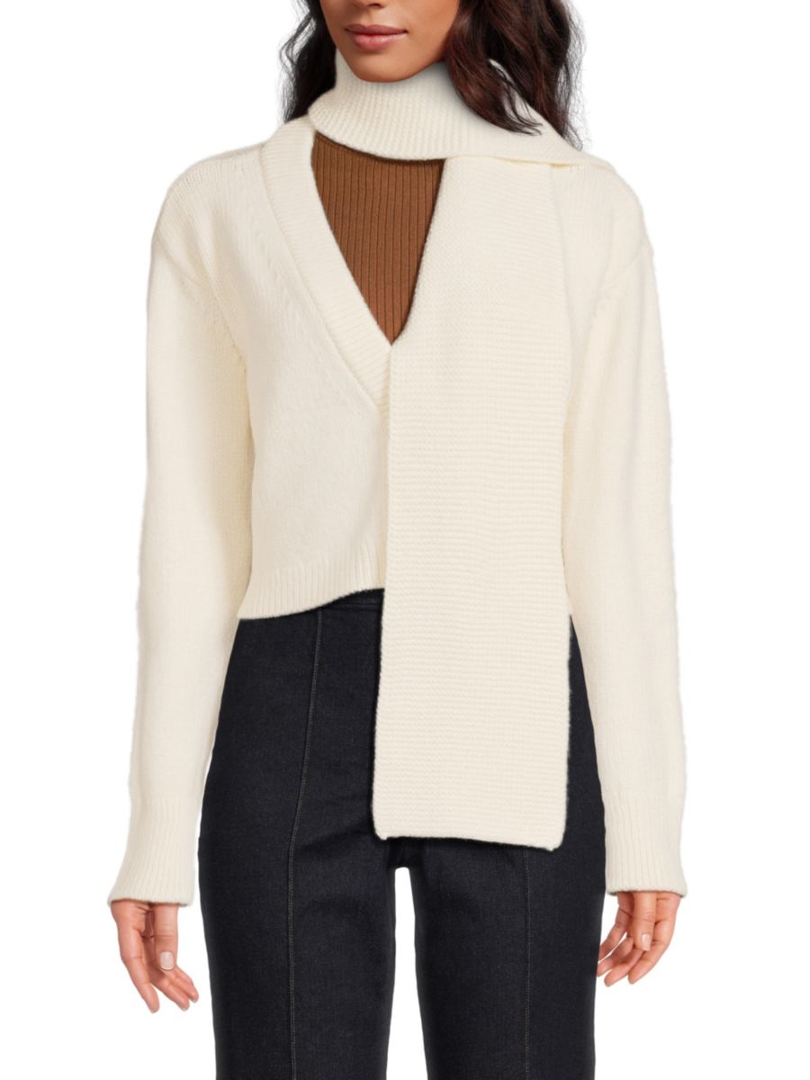 Кардиган Ратсон с шарфом Alice + Olivia, мягкий белый
Кардиган Ратсон с шарфом Alice + Olivia, мягкий белый