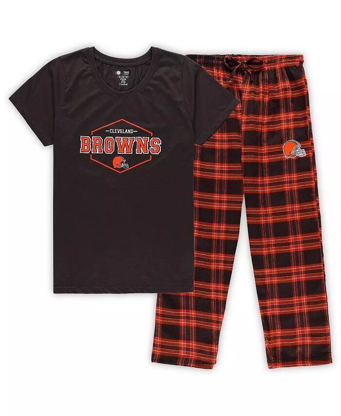 Женский коричневый, оранжевый Cleveland Browns плюс размер значок футболка и брюки пижамный комплект Concepts Sport
Женский коричневый, оранжевый Cleveland Browns плюс размер значок футболка и брюки пижамный комплект Concepts Sport