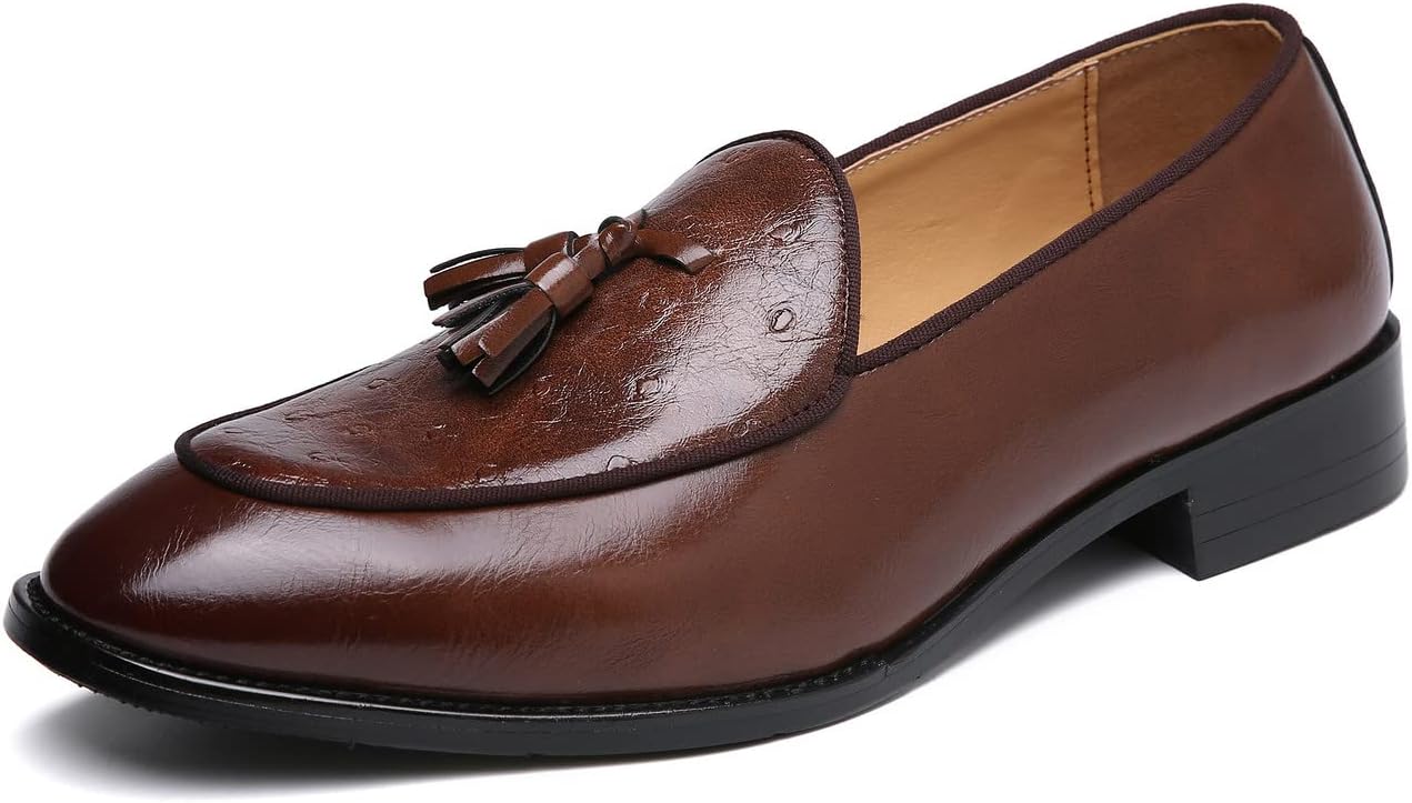 Мокасины Santimon Mens Penny Loafers для повседневной носки, вождения, выпускного и свадьбы, с бахромой, на плоской подошве, черные и коричневые, коричневый
Мокасины Santimon Mens Penny Loafers для повседневной носки, вождения, выпускного и свадьбы, с бахромой, на плоской подошве, черные и коричневые, коричневый