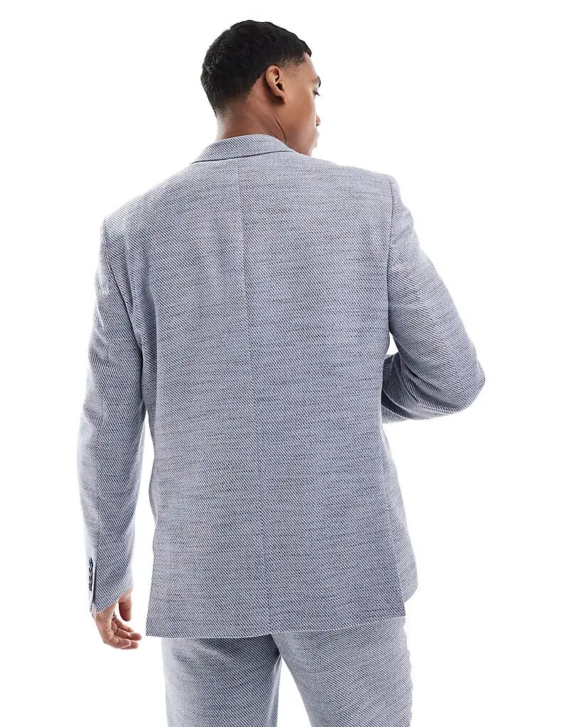 Двубортный пиджак ASOS DESIGN классического кроя из синей фактуры
Двубортный пиджак ASOS DESIGN классического кроя из синей фактуры