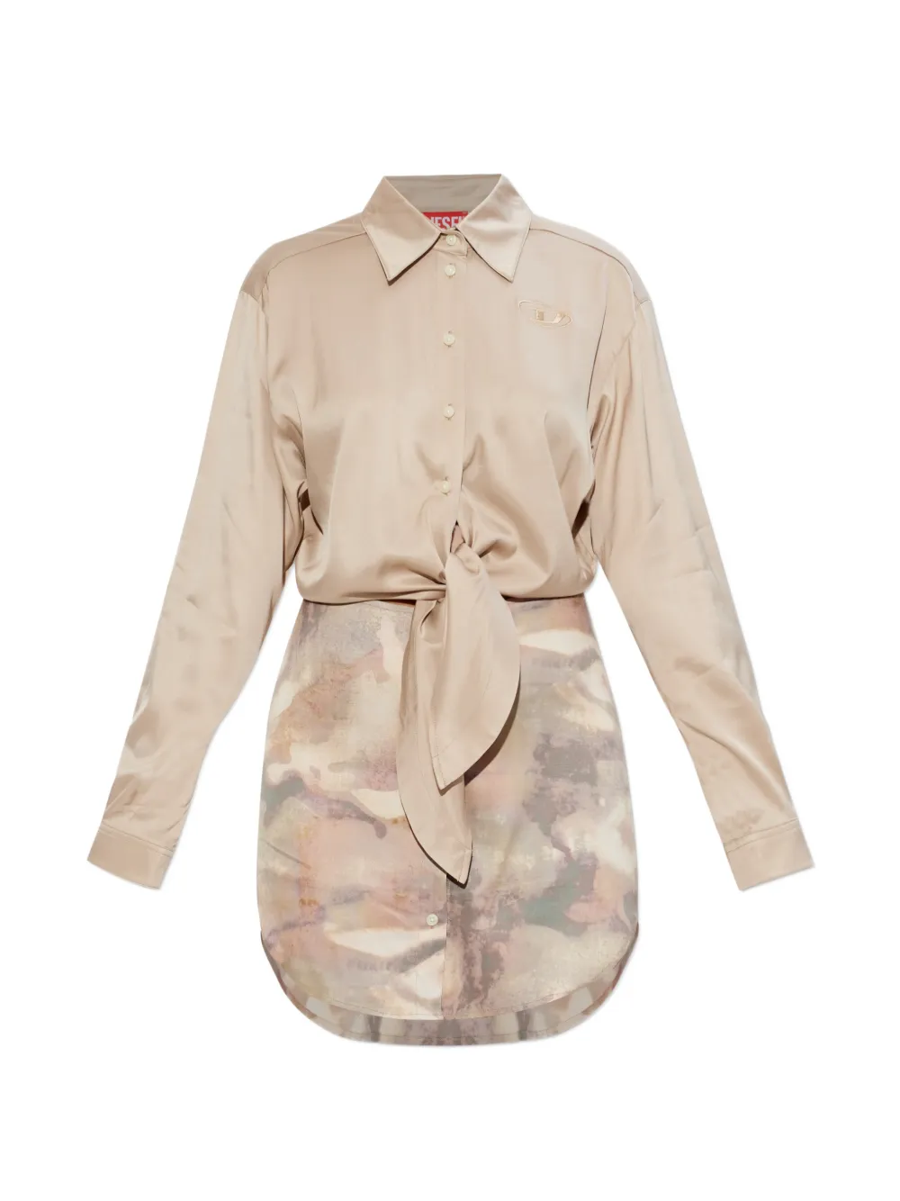 Мини-платье D-Elta-Mini с принтом и завязкой спереди Diesel, бежевый
Мини-платье D-Elta-Mini с принтом и завязкой спереди Diesel, бежевый