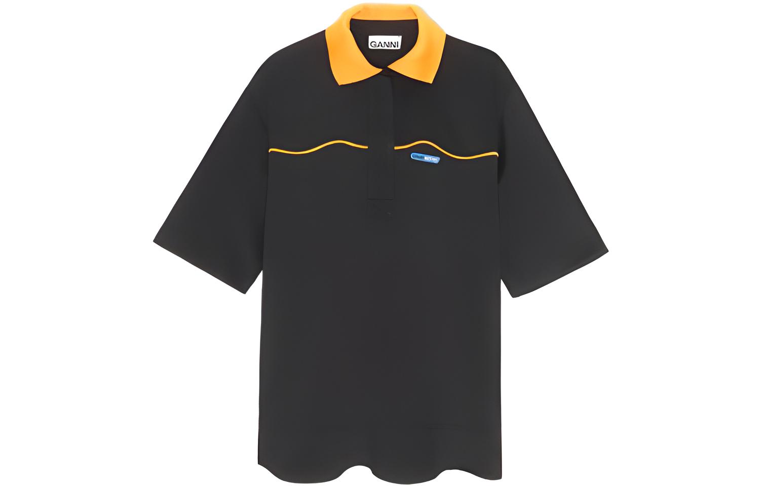 Футболка поло женская черная GANNI
Футболка поло женская черная GANNI
