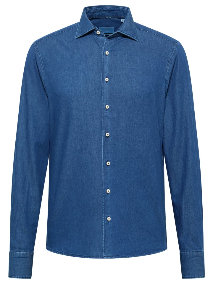 Рубашка приталенного кроя темно-синего цвета Eterna
Рубашка приталенного кроя темно-синего цвета Eterna