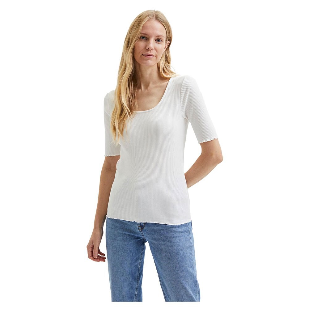 Футболка Selected Anna Short Sleeve U Neck, белый 
Футболка Selected Anna Short Sleeve U Neck, белый