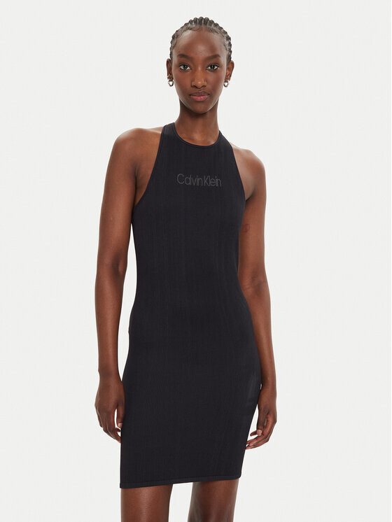 Летнее платье приталенного кроя Calvin Klein Performance, черный 
Летнее платье приталенного кроя Calvin Klein Performance, черный
