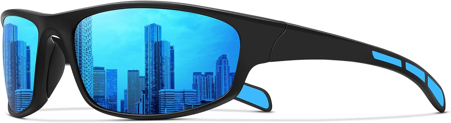 Спортивные поляризованные солнцезащитные очки для мужчин и женщин, обтекаемой формы, для рыбалки, велоспорта, вождения, бега, с защитой от УФ-излучения Ofwin, Matte Black Frame/Blue Mirror Lens
Спортивные поляризованные солнцезащитные очки для мужчин и женщин, обтекаемой формы, для рыбалки, велоспорта, вождения, бега, с защитой от УФ-излучения Ofwin, Matte Black Frame/Blue Mirror Lens