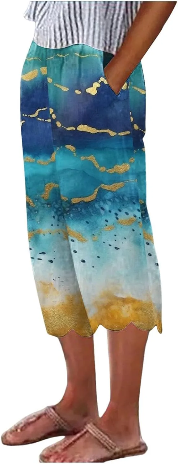 Женские укороченные брюки из льна с принтом Lolvmvchi
Женские укороченные брюки из льна с принтом Lolvmvchi