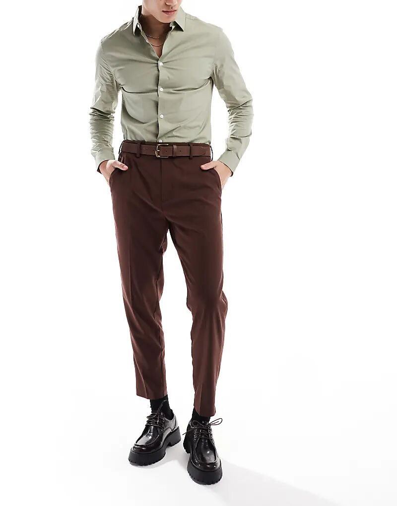 Элегантные зауженные брюки коричневого цвета ASOS DESIGN
Элегантные зауженные брюки коричневого цвета ASOS DESIGN