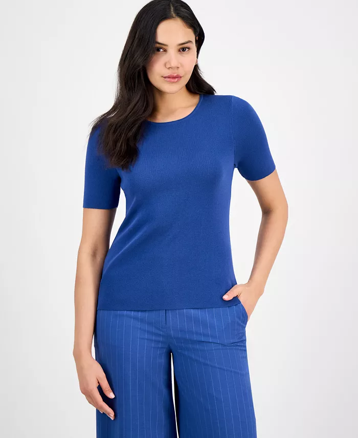 Женская футболка с мелкой резинкой и круглым вырезом Tahari ASL, синий
Женская футболка с мелкой резинкой и круглым вырезом Tahari ASL, синий