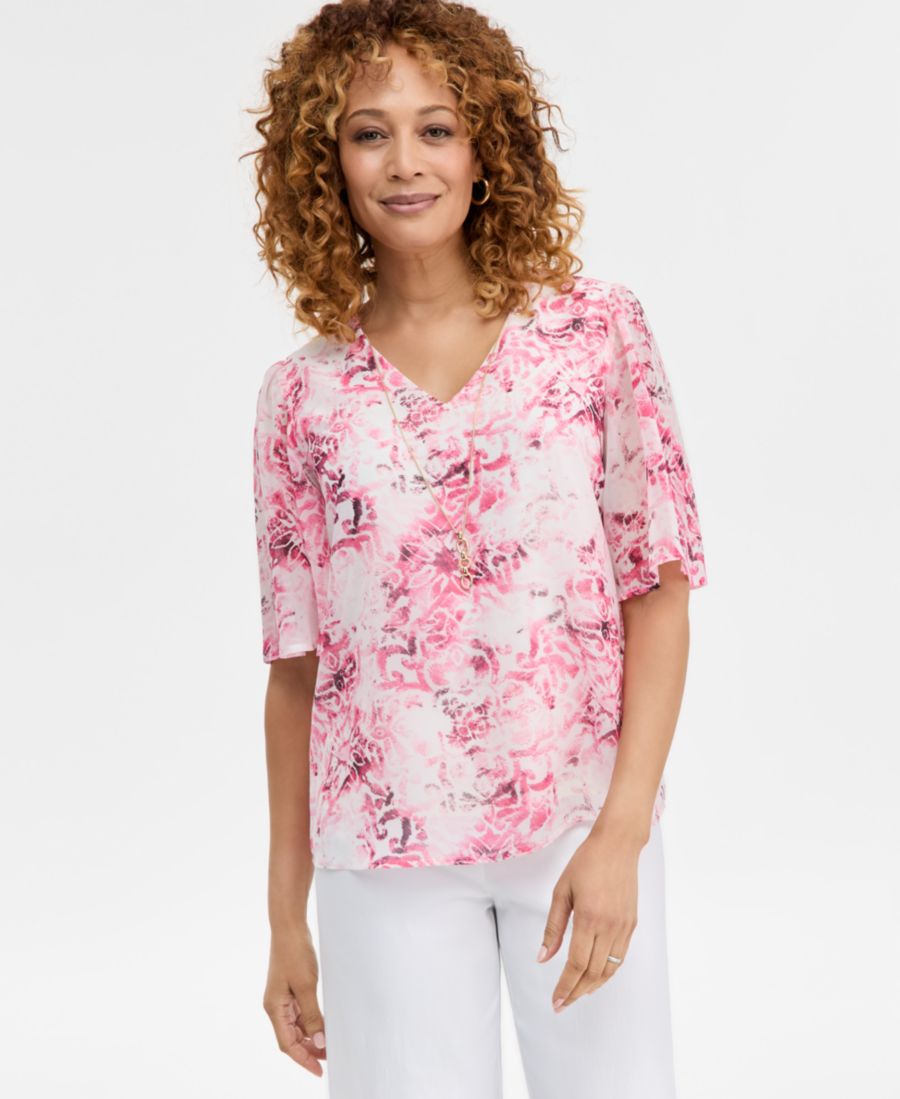 Женский топ с принтом и ожерельем JM Collection, Raspberry Pink Combo
Женский топ с принтом и ожерельем JM Collection, Raspberry Pink Combo