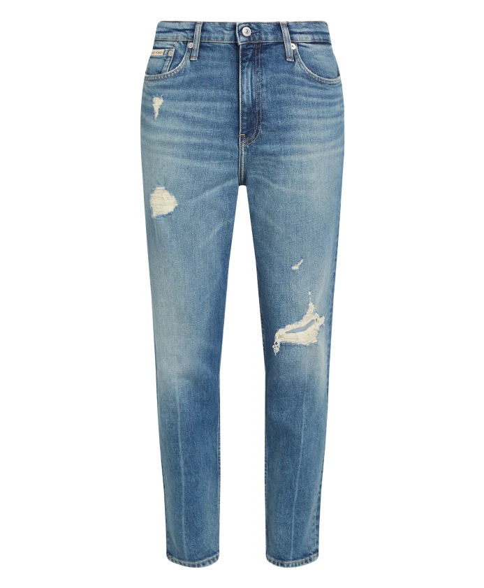 Синие джинсы-мом крой с зауженными штанинами. Calvin Klein, синий
Синие джинсы-мом крой с зауженными штанинами. Calvin Klein, синий