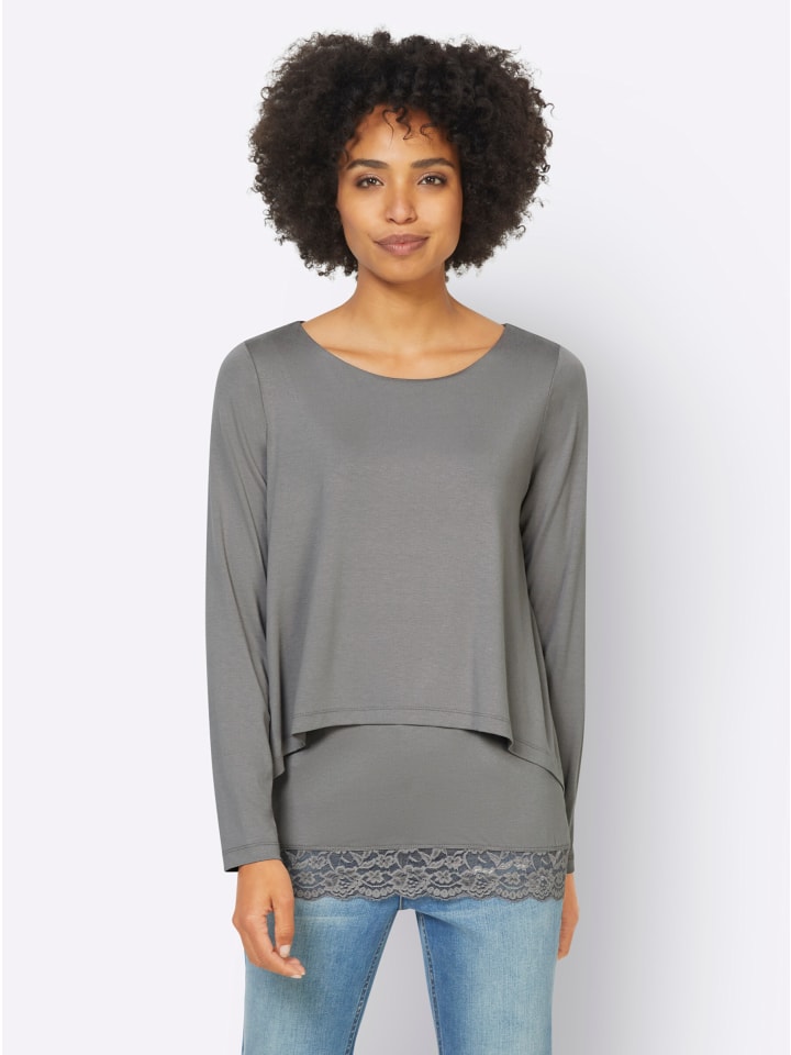 Рубашка с длинными рукавами серого цвета Heine
Рубашка с длинными рукавами серого цвета Heine