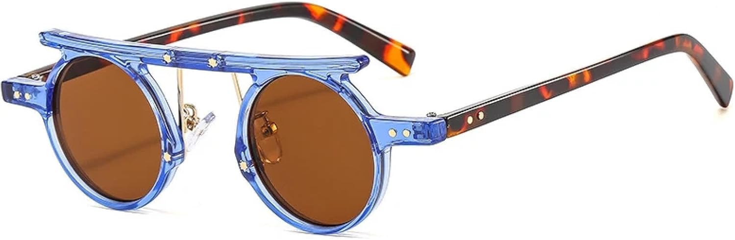 Модные маленькие круглые панк-солнцезащитные очки для женщин в стиле ретро с прозрачными градиентными линзами, защита от УФ-излучения UV400, двухцветные солнцезащитные очки для мужчин SZVVBKK, Blue Tea
Модные маленькие круглые панк-солнцезащитные очки для женщин в стиле ретро с прозрачными градиентными линзами, защита от УФ-излучения UV400, двухцветные солнцезащитные очки для мужчин SZVVBKK, Blue Tea