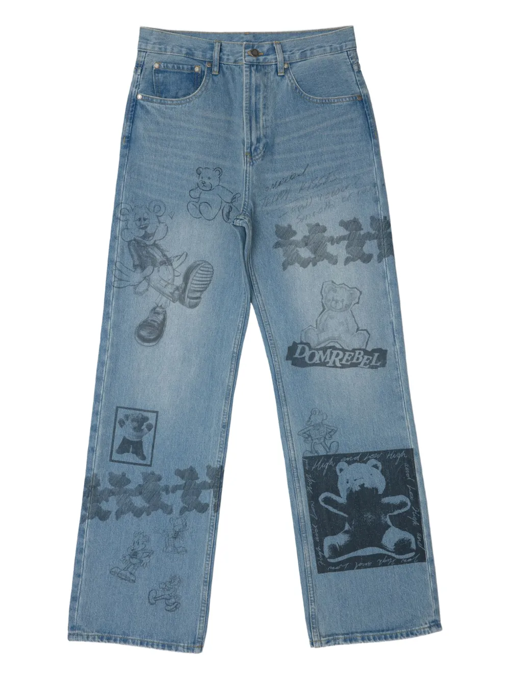 Джинсы с графическим принтом и широкими штанинами DOMREBEL, синий
Джинсы с графическим принтом и широкими штанинами DOMREBEL, синий