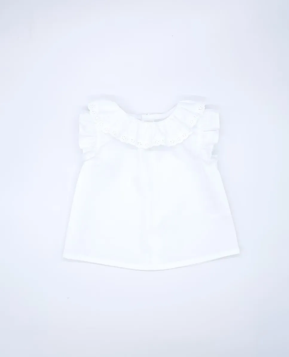 Блузка из хлопка для девочки с воротником-рюшами Fina Ejerique, белый
Блузка из хлопка для девочки с воротником-рюшами Fina Ejerique, белый