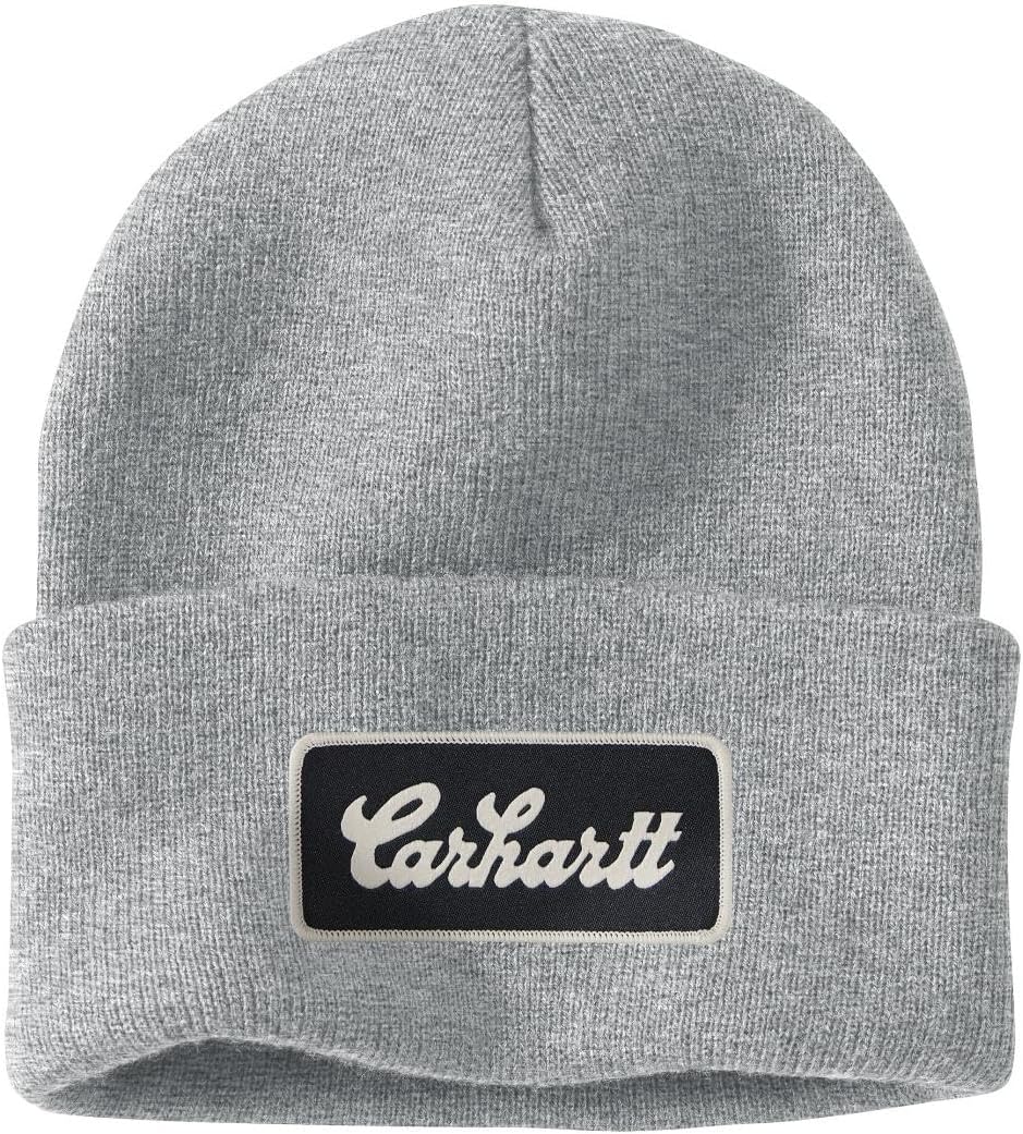 Carhartt мужская вязаная шапка с манжетом и нашивкой, Heather Gray
Carhartt мужская вязаная шапка с манжетом и нашивкой, Heather Gray