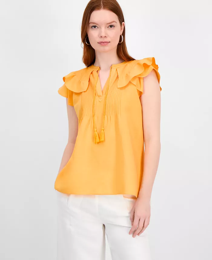 Женская блуза с плетеными кистями и расклешенными рукавами T Tahari, оранжевый
Женская блуза с плетеными кистями и расклешенными рукавами T Tahari, оранжевый