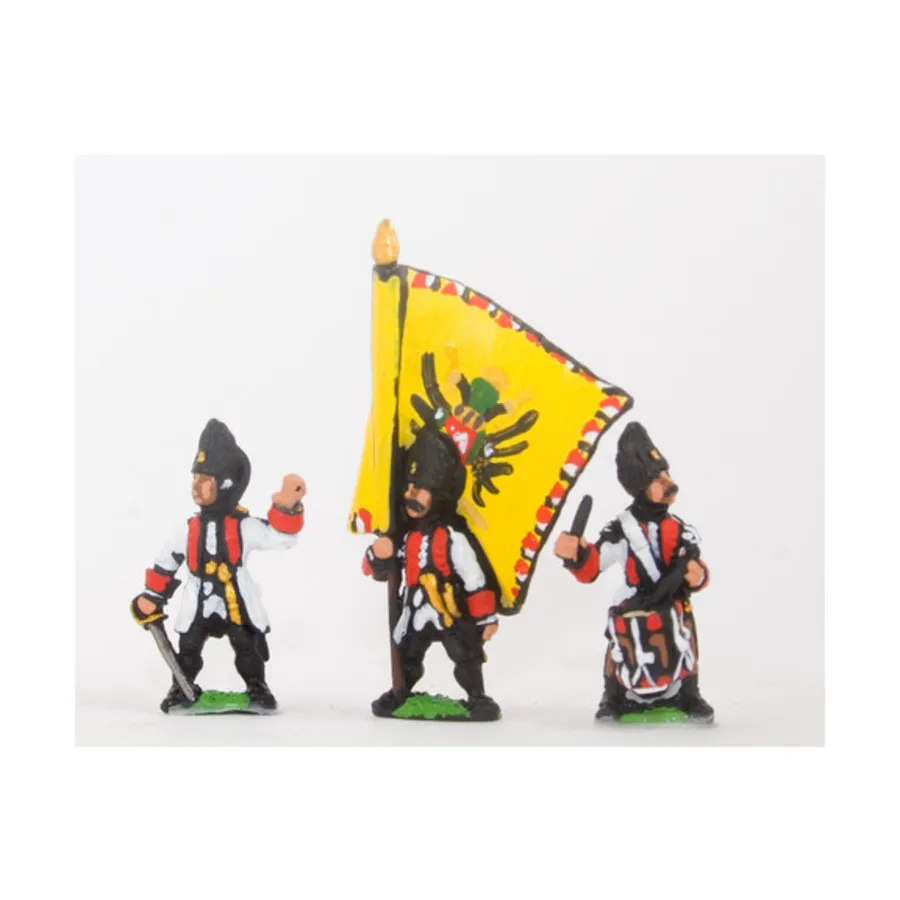 Командный набор — немецкий гренадерский офицер, знаменосец и барабанщик, Seven Years War Miniatures - Austria (15mm)
Командный набор — немецкий гренадерский офицер, знаменосец и барабанщик, Seven Years War Miniatures - Austria (15mm)