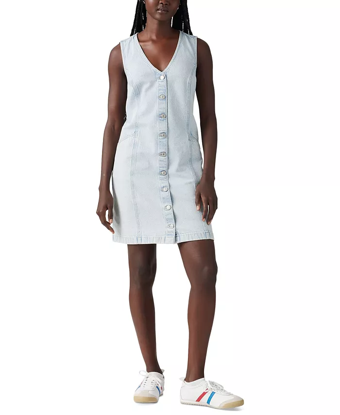 Женское платье-жилет без рукавов Vianna из денима plus size Levi's, синий
Женское платье-жилет без рукавов Vianna из денима plus size Levi's, синий