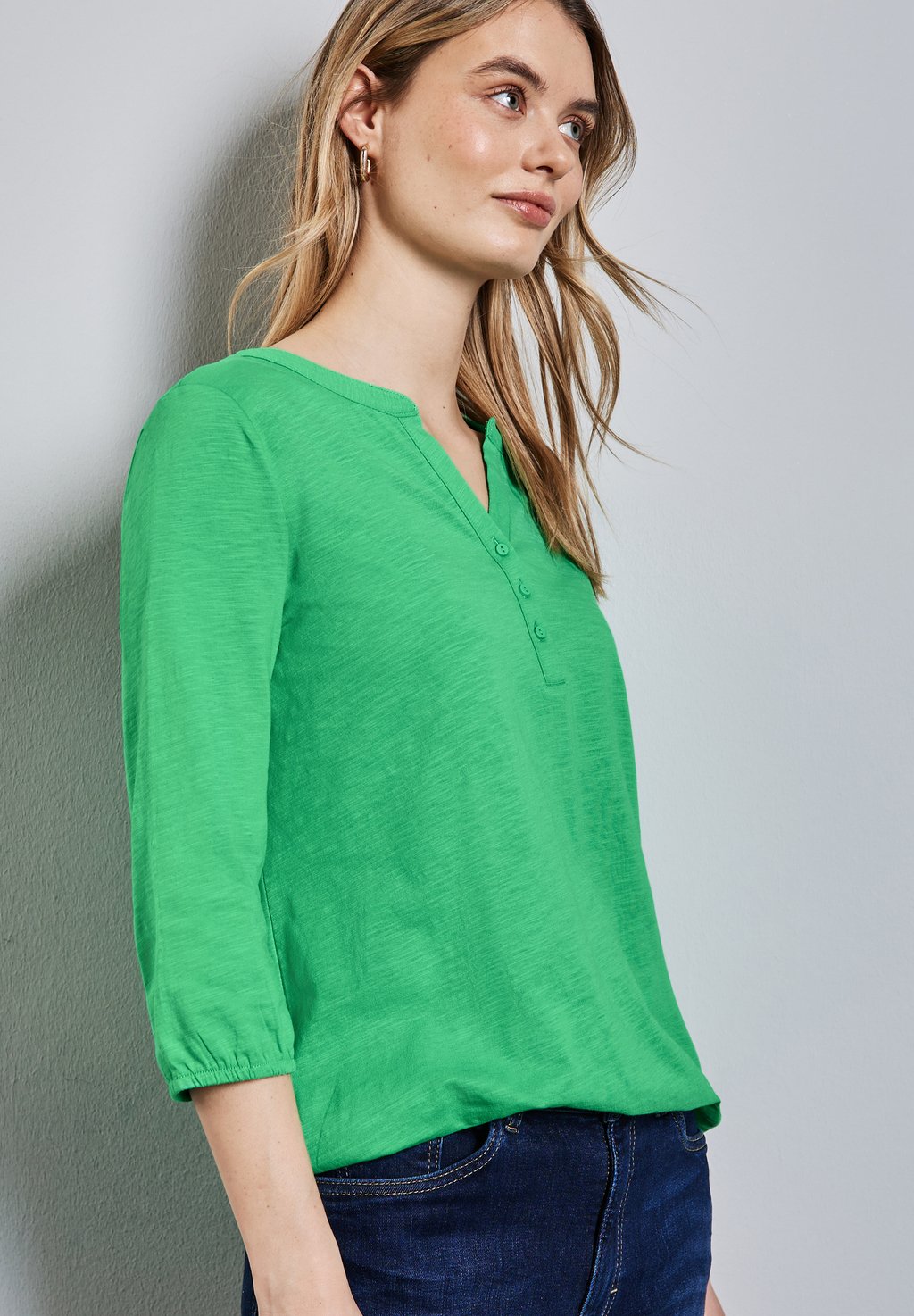 Рубашка с длинными рукавами Street One, металлик зеленый
Рубашка с длинными рукавами Street One, металлик зеленый