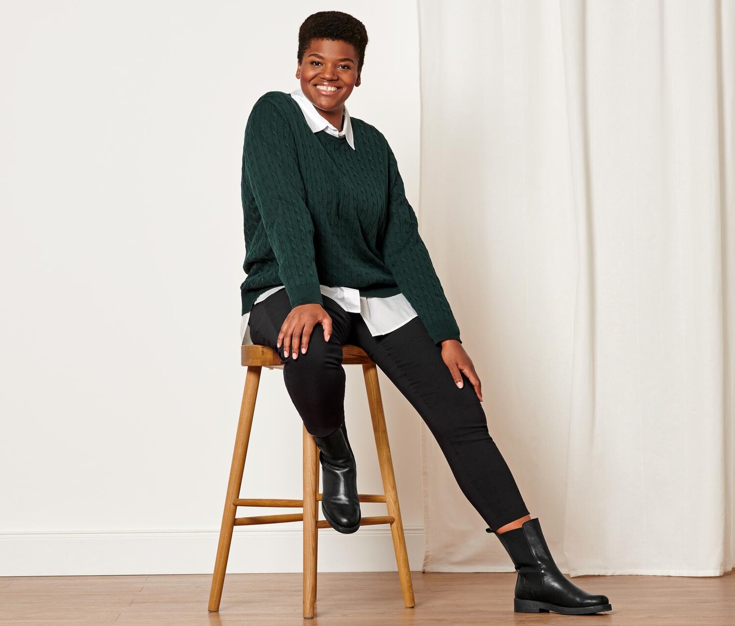 Свитер косой вязки Tchibo, темно-зеленый
Свитер косой вязки Tchibo, темно-зеленый