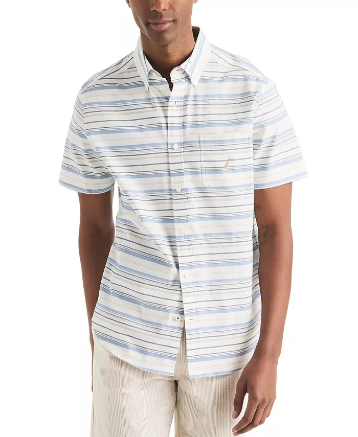 Мужская полосатая рубашка с коротким рукавом на пуговицах Oxford Nautica, белый
Мужская полосатая рубашка с коротким рукавом на пуговицах Oxford Nautica, белый