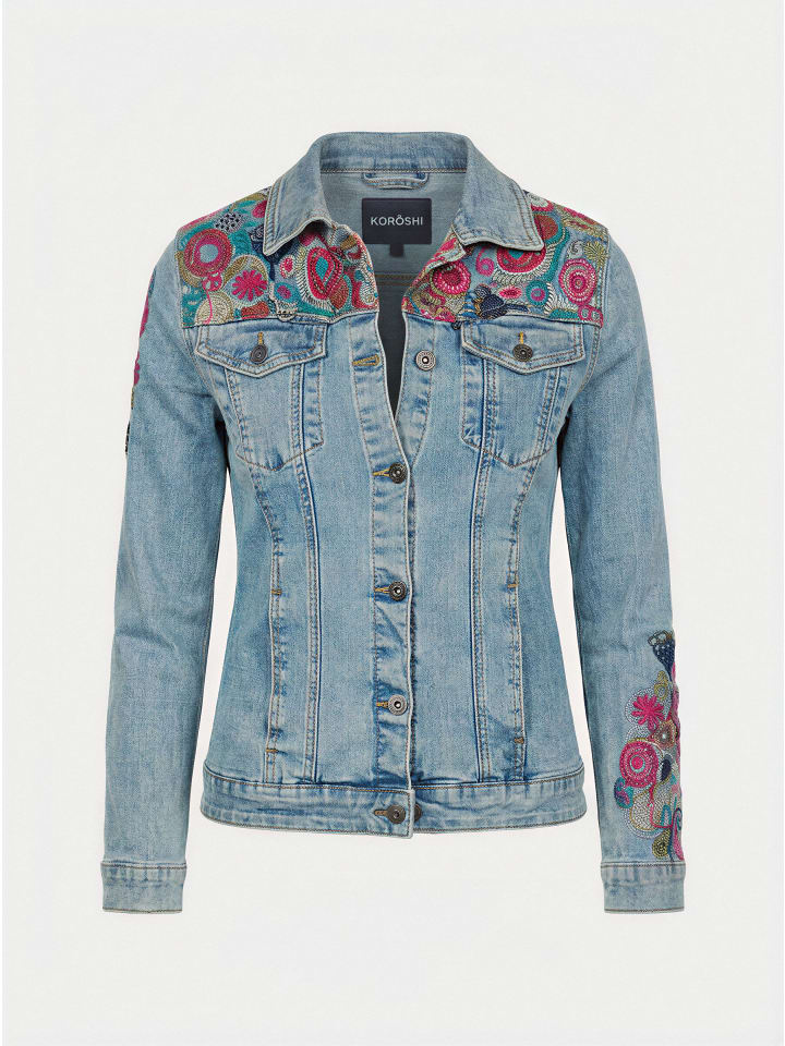 KOROSHI Светлая короткая джинсовая куртка синего цвета
KOROSHI Светлая короткая джинсовая куртка синего цвета