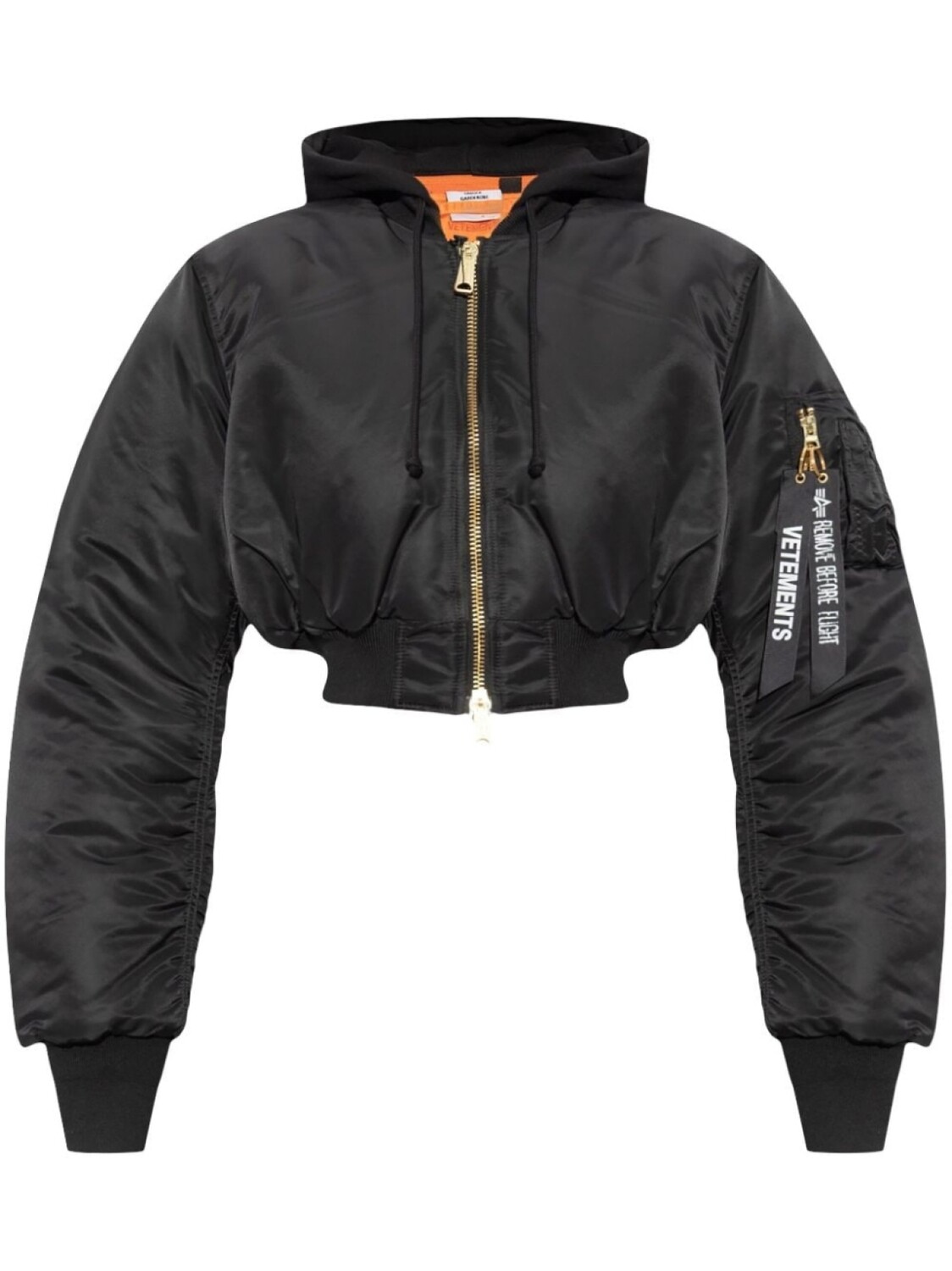 VETEMENTS укороченная куртка-бомбер, черный
VETEMENTS укороченная куртка-бомбер, черный