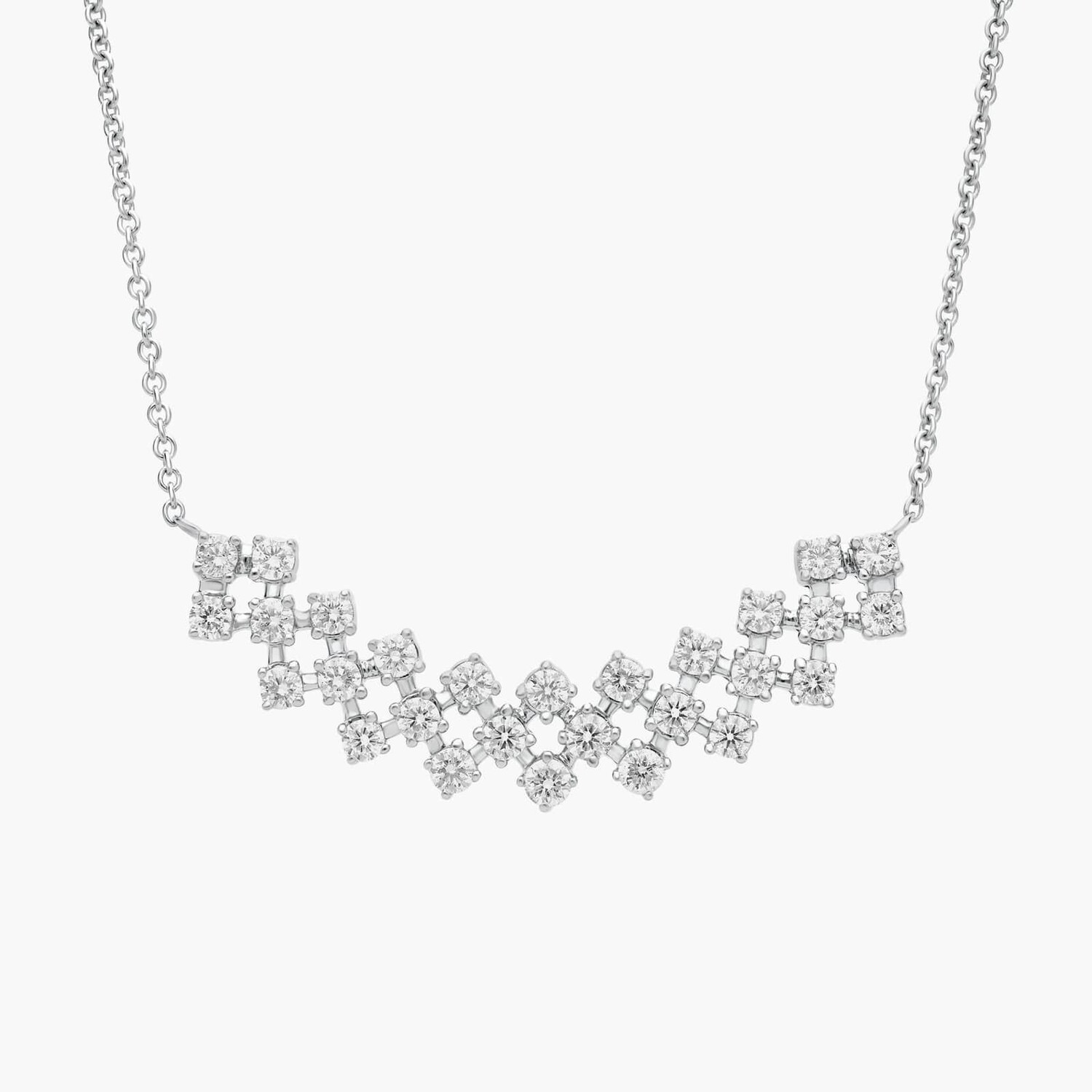 Ожерелье с решетчатым бриллиантом из белого золота 14 карат (3/4 карата). Blue Nile