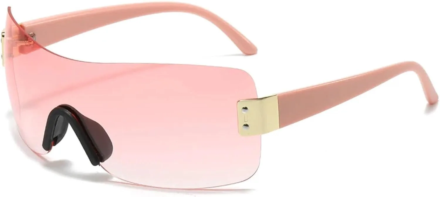 Роскошные цельные солнцезащитные очки в стиле панк без оправы для женщин и мужчин. Роскошные солнцезащитные очки обтекаемой формы для спорта TKKTLLT, Pink
Роскошные цельные солнцезащитные очки в стиле панк без оправы для женщин и мужчин. Роскошные солнцезащитные очки обтекаемой формы для спорта TKKTLLT, Pink