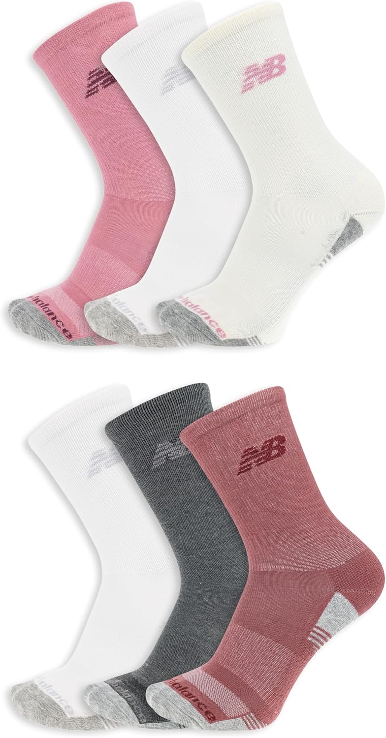 Носки New Balance унисекс для взрослых Performance Cushioned Crew Socks - 6 и 12 пар - влагоотводящие, Pink Assorted
Носки New Balance унисекс для взрослых Performance Cushioned Crew Socks - 6 и 12 пар - влагоотводящие, Pink Assorted
