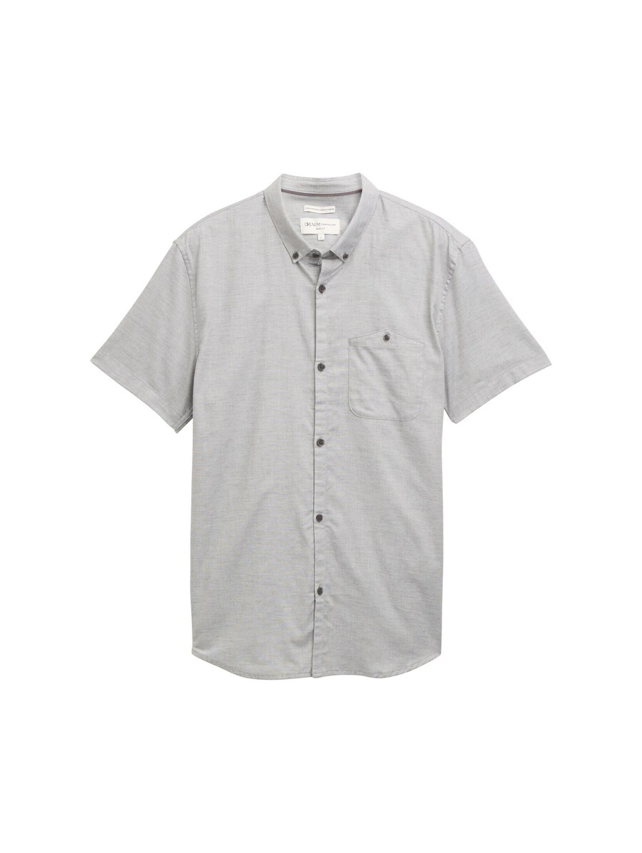 Рубашка на пуговицах классического кроя TOM TAILOR DENIM, серый 
Рубашка на пуговицах классического кроя TOM TAILOR DENIM, серый