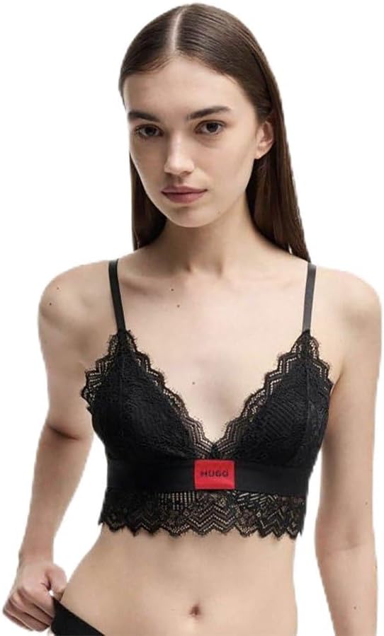 Женский кружевной бюстгальтер с треугольными чашечками HUGO с геометрическим узором, Black2
Женский кружевной бюстгальтер с треугольными чашечками HUGO с геометрическим узором, Black2