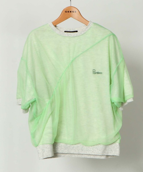 Женская футболка оверсайз с коротким рукавом и отделкой из тюля GORGE
Женская футболка оверсайз с коротким рукавом и отделкой из тюля GORGE