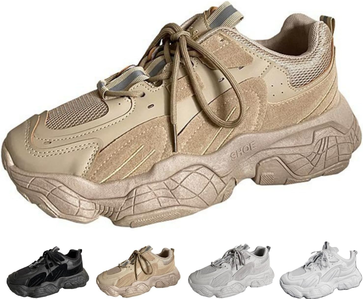 Мужские ретро-кроссовки MACEFIL, стиль Y2K, массивные, легкие, дышащие, удобные, повседневные кроссовки для ходьбы и тенниса, хаки
Мужские ретро-кроссовки MACEFIL, стиль Y2K, массивные, легкие, дышащие, удобные, повседневные кроссовки для ходьбы и тенниса, хаки