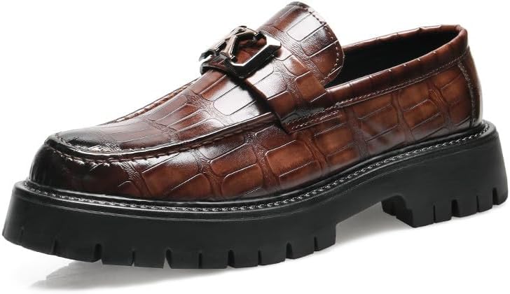 Мужские лоферы Santimon с массивной подошвой, двойной пряжкой и кожей крокодила, без шнурков, коричневый
Мужские лоферы Santimon с массивной подошвой, двойной пряжкой и кожей крокодила, без шнурков, коричневый