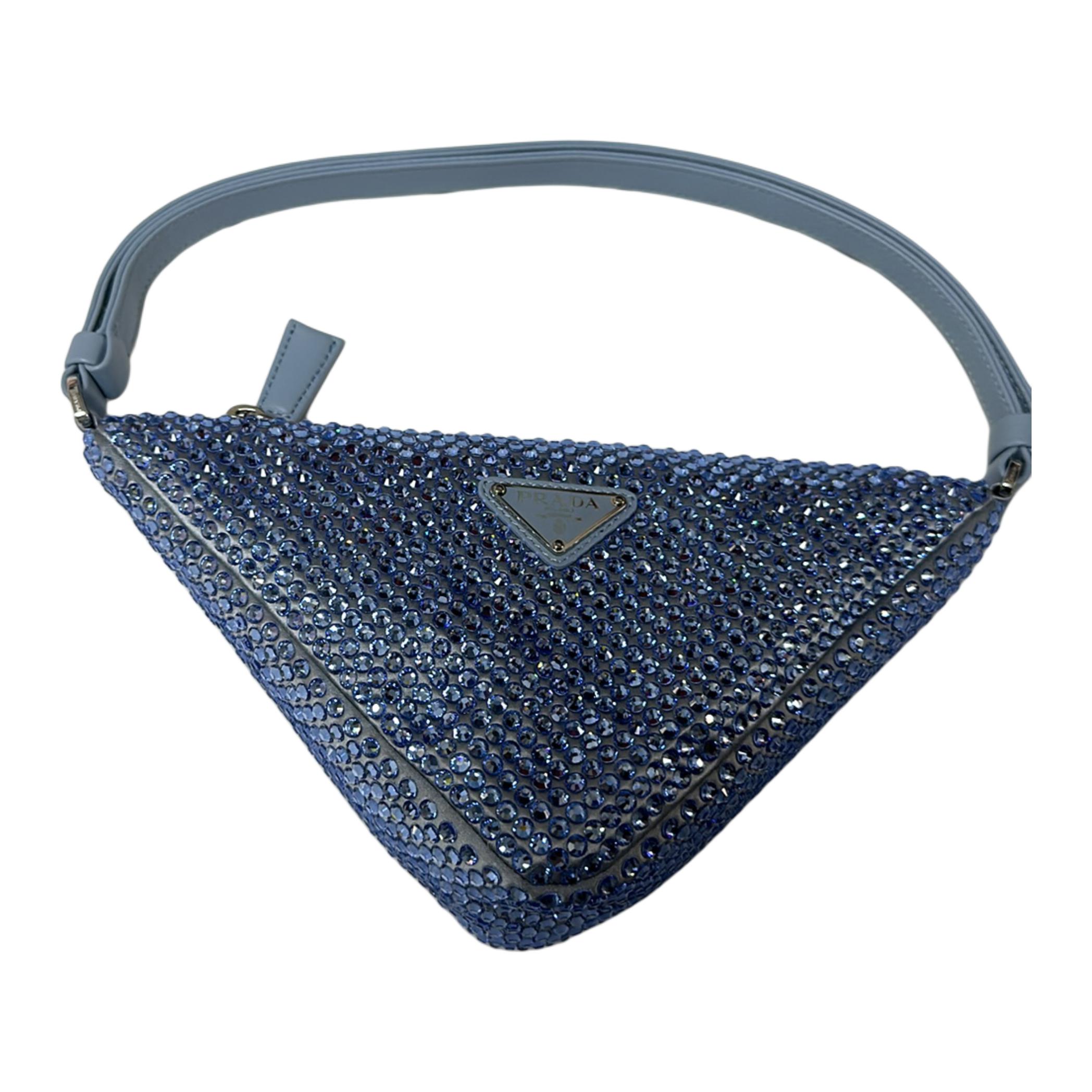Кристальная сумка через плечо, Женская голубая сумка PRADA
Кристальная сумка через плечо, Женская голубая сумка PRADA