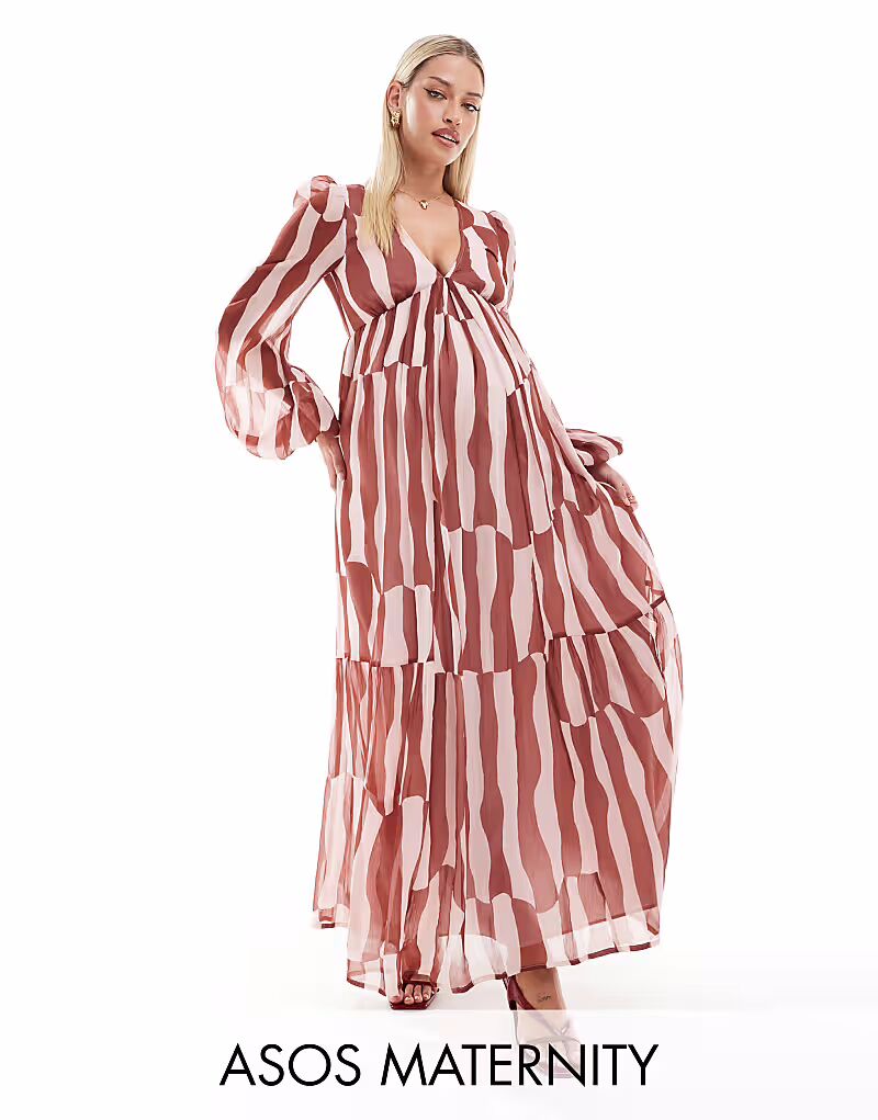 Платье макси с длинными рукавами и V-образным вырезом ASOS DESIGN для беременных с абстрактным принтом цвета ржавчины ASOS Maternity
Платье макси с длинными рукавами и V-образным вырезом ASOS DESIGN для беременных с абстрактным принтом цвета ржавчины ASOS Maternity