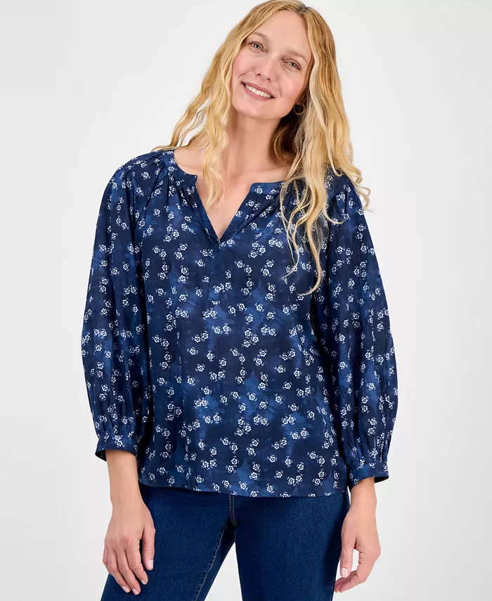 Миниатюрная блузка с V-образным вырезом и рукавами реглан Style & Co, синий
Миниатюрная блузка с V-образным вырезом и рукавами реглан Style & Co, синий