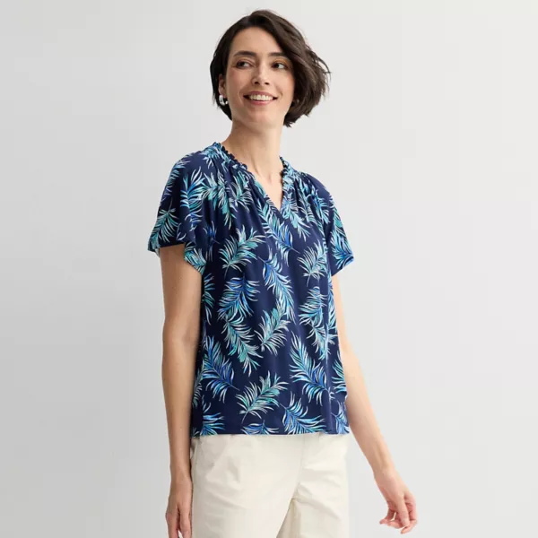 Женская блузка с регланом и сборкой Croft & Barrow, цвет navy palm
Женская блузка с регланом и сборкой Croft & Barrow, цвет navy palm